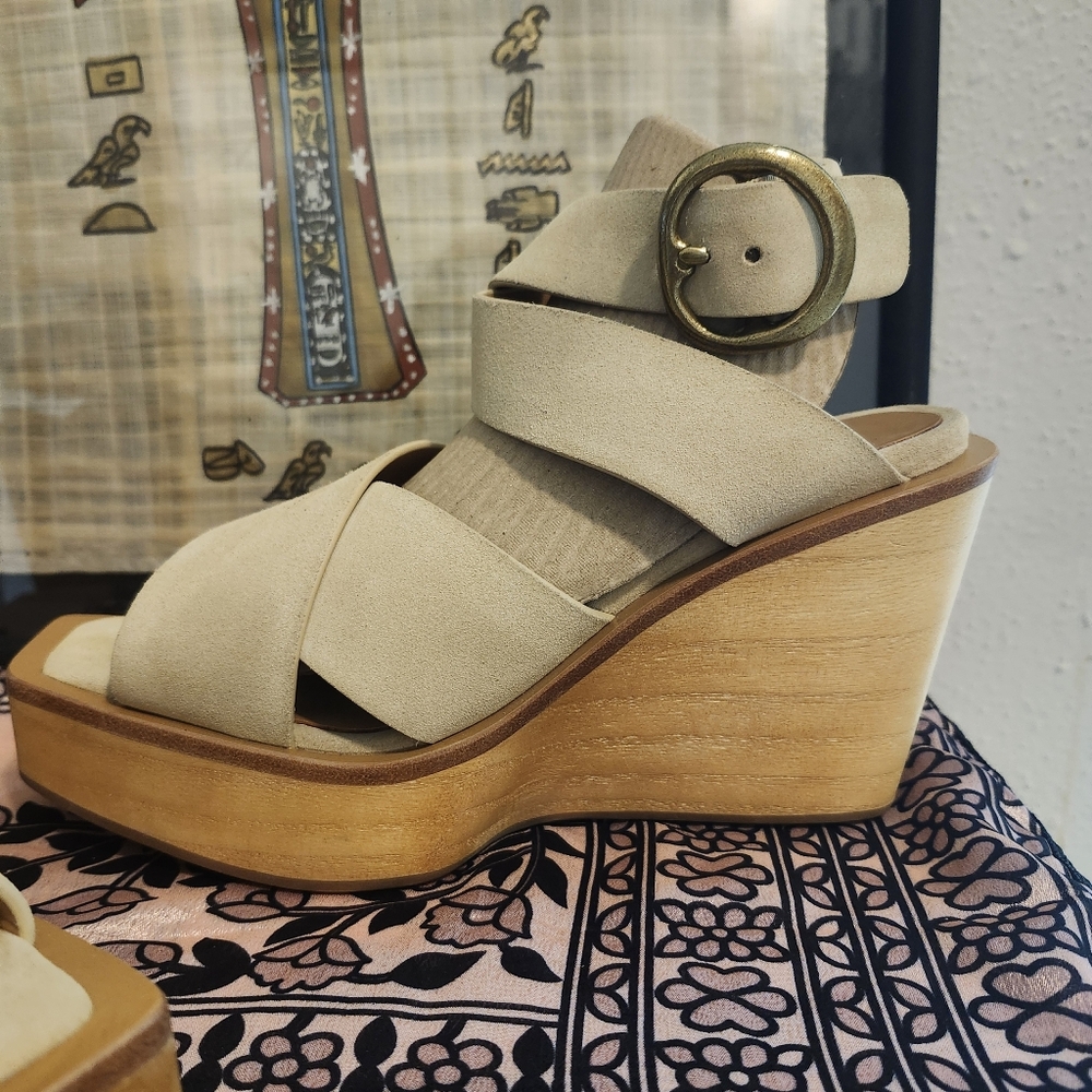 Rag &Bone Santiago Suede Criss Cross Wedge Sandal. NWOB - Picture 2 of 9
